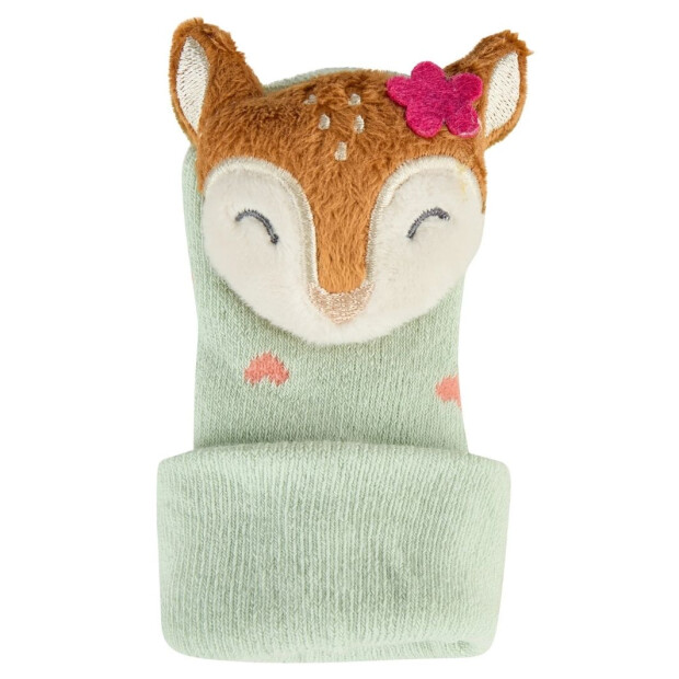 Sterntaler Baby Rasselsocken Reh - pudergrün