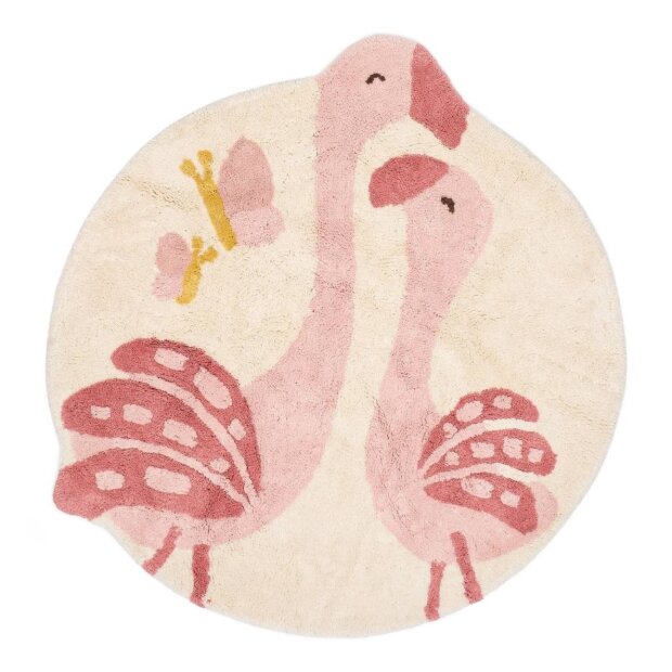 Little Dutch waschbarer Bio-Baumwoll Teppich - Flamingo Rosa