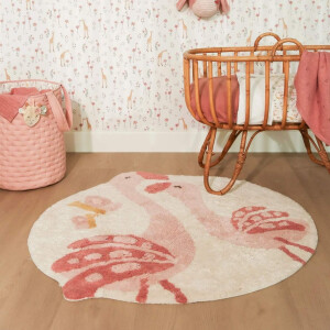 Little Dutch waschbarer Bio-Baumwoll Teppich - Flamingo Rosa