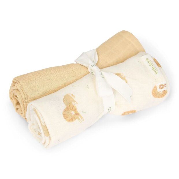 Little Dutch 2er Set Spucktuch 70x70cm - Safari Leo
