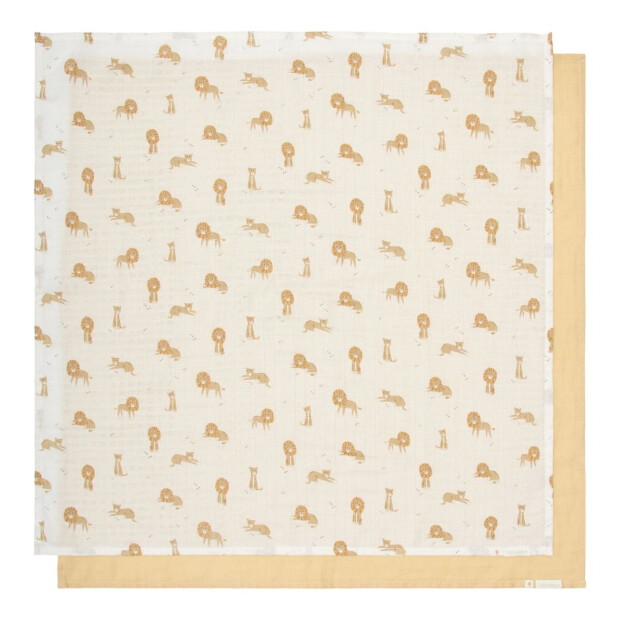 Little Dutch 2er Set Spucktuch 70x70cm - Safari Leo