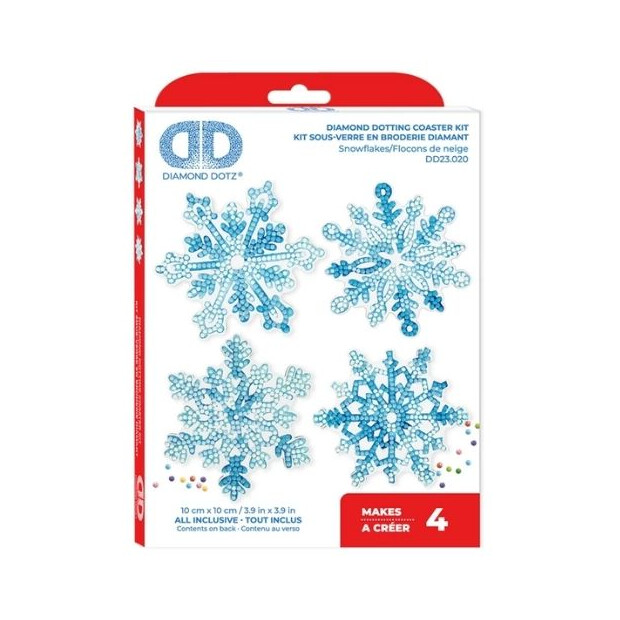 Diamond Dotz Diamond Painting Untersetzer - Schneeflocken (4 Stück)