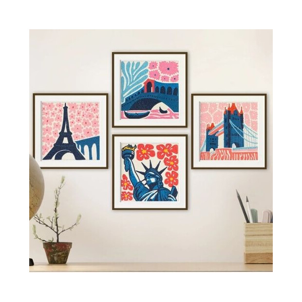 Diamond Dotz Diamond Painting Mini Sehenswürdigkeiten rosa