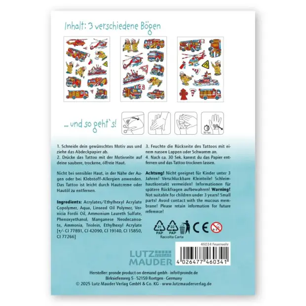 Lutz Mauder Tattoo Set A6 Feuerwehr