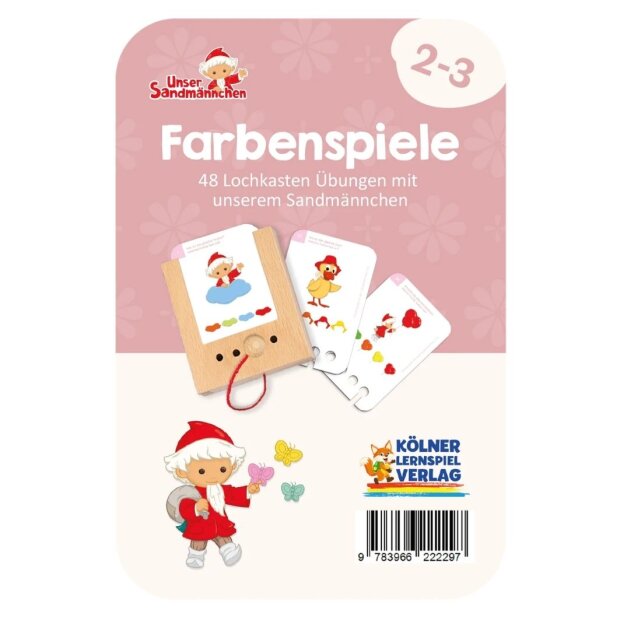 Lochkasten Kartensatz - Farbenspiele Sandmännchen 2-3 Jahre