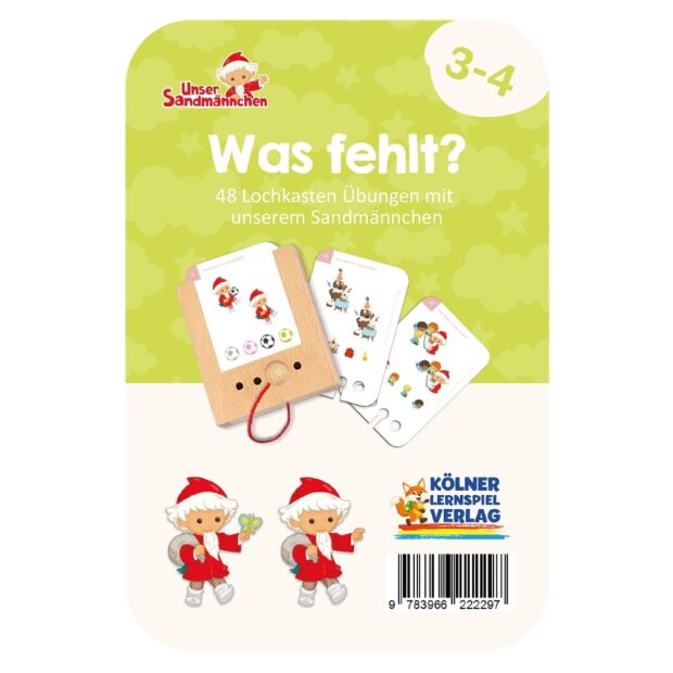 Lochkasten Kartensatz - Was fehlt? Sandmännchen 3-4 Jahre