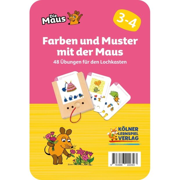 Lochkasten Kartensatz - Farben und Muster mit der Maus 3-4 Jahre