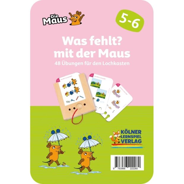 Lochkasten Kartensatz - Was fehlt mit der Maus? 5-6 Jahre