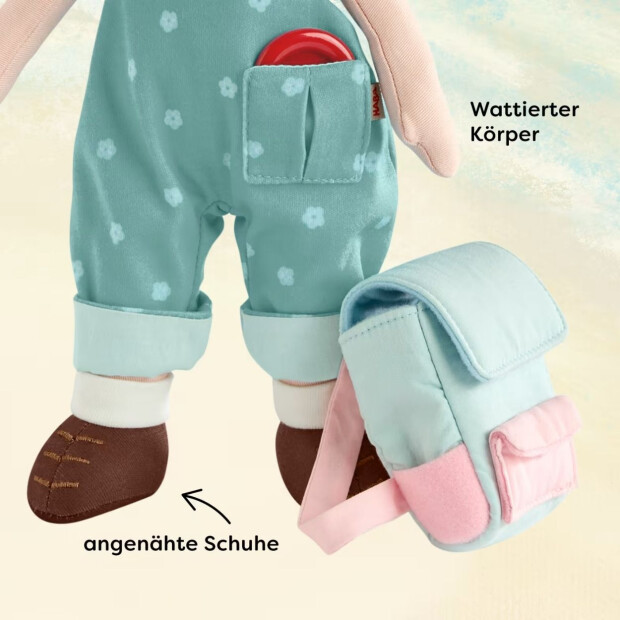 HABA Puppe - Tilli "Mein Knopf, ein Universum" mit Rucksack und magischem Knopf