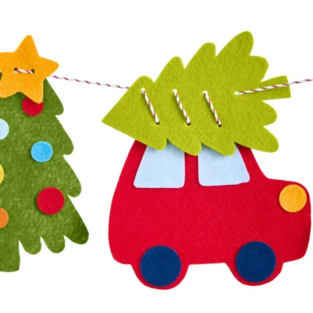 HABA Sachenmacher Erstes Fädeln Filzgirlande Tannenbaum, Bastelset, ab 3 J.