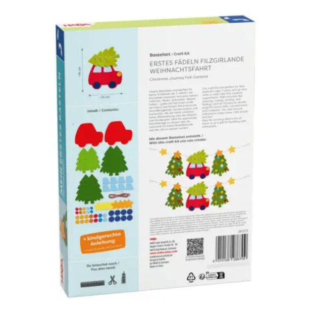 HABA Sachenmacher Erstes Fädeln Filzgirlande Tannenbaum, Bastelset, ab 3 J.