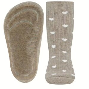 Ewers Stoppersocken SoftStep Herzen - beige weiß