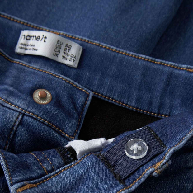 name it wide leg Fleece Jeans - Medium Blue Denim