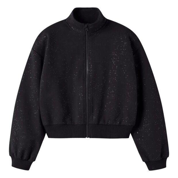 name it Kids Sweatshirtjacke Glitzer - black