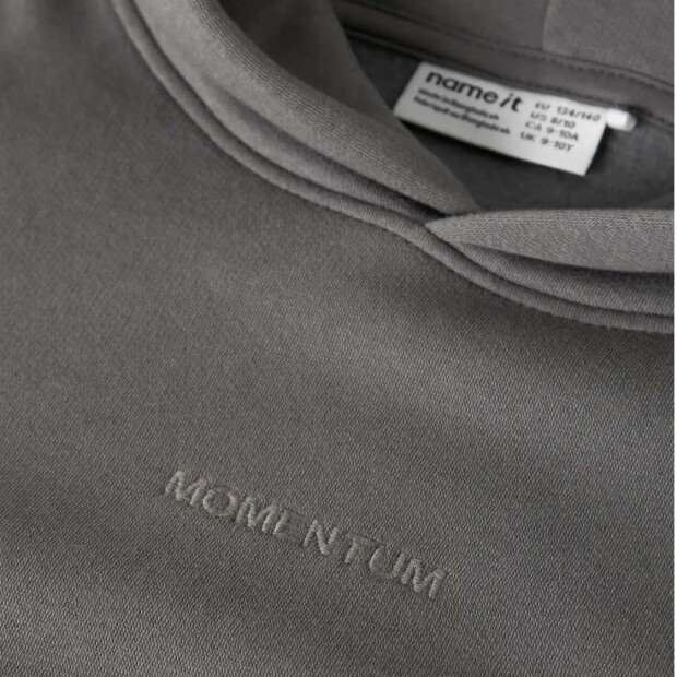 name it angerauter Hoodie mit Kapuze - Charcoal Gray