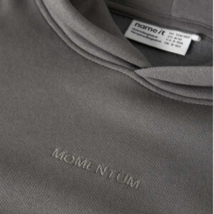 name it angerauter Hoodie mit Kapuze - Charcoal Gray