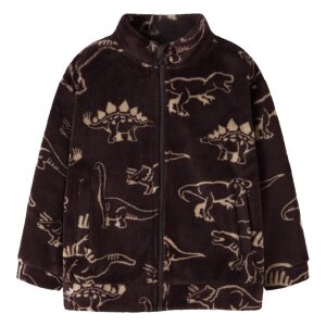name it Teddyfleecejacke - Dinosaurier Chocolate Plum