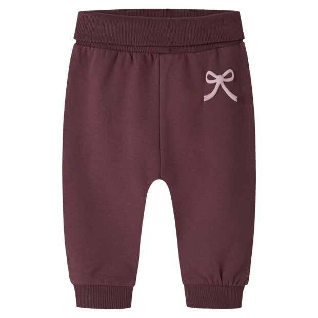 name it Baby angeraute Sweathose mit Bündchen Schleifen & Herzchen - Catawba Grape Bow Hearts