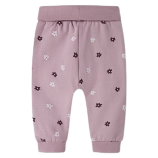name it Baby angeraute Sweathose mit Bündchen Blümchen - Mauve Shadows Flower Dot