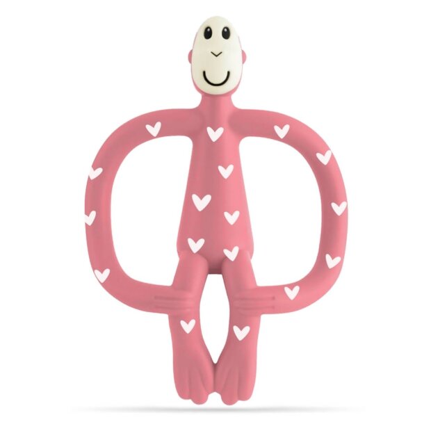 matchstick monkey Beißring - Special Edition LOVE HEARTS Herzchen pink