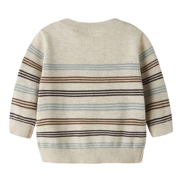 name it Baby Biobaumwoll Strickjacke Streifen - Peyote Melange