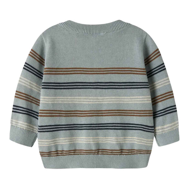 name it Baby Biobaumwoll Strickjacke Streifen - Abyss