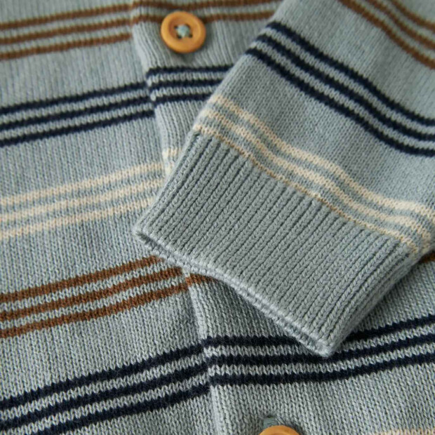 name it Baby Biobaumwoll Strickjacke Streifen - Abyss