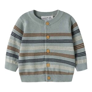 name it Baby Biobaumwoll Strickjacke Streifen - Abyss