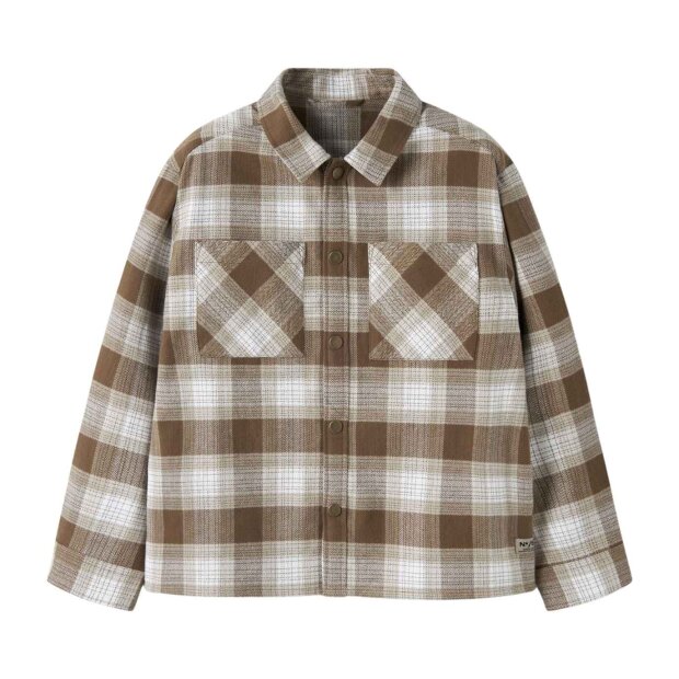 name it Biobaumwoll Overshirt Karo - Island Fossil