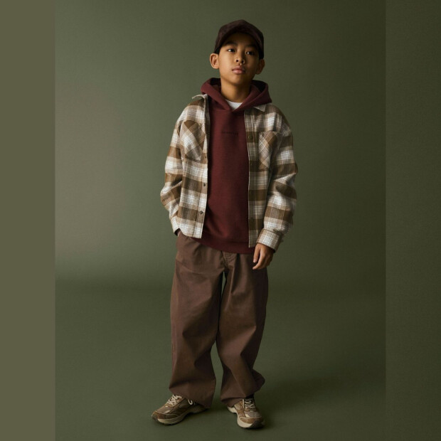 name it Biobaumwoll Overshirt Karo - Island Fossil