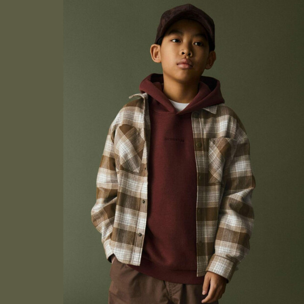 name it Biobaumwoll Overshirt Karo - Island Fossil