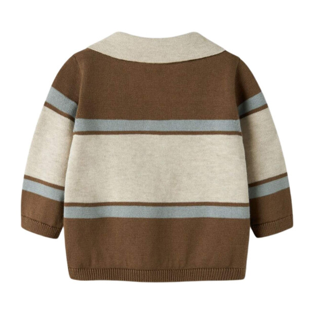 name it Baby Biobaumwoll Strickpullover - Sepia