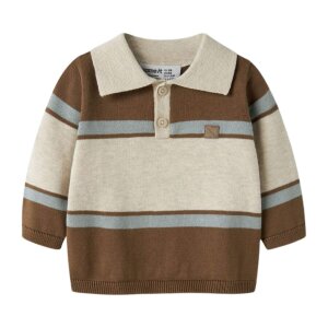 name it Baby Biobaumwoll Strickpullover - Sepia