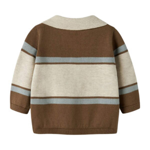 name it Baby Biobaumwoll Strickpullover - Sepia