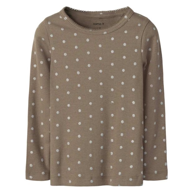 name it Basic Ripp Top - Taupe Gray