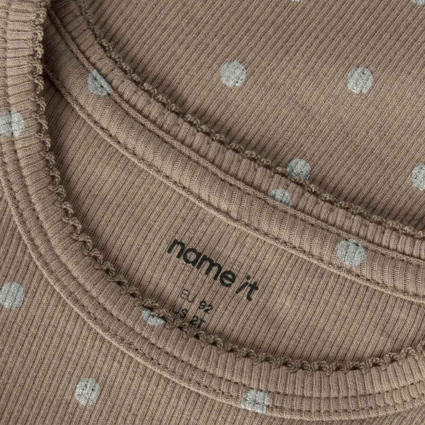 name it Basic Ripp Top - Taupe Gray