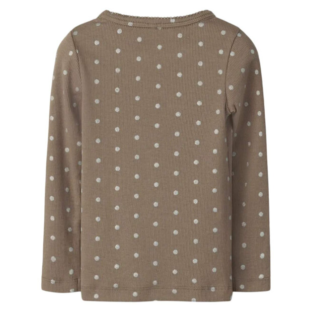 name it Basic Ripp Top - Taupe Gray