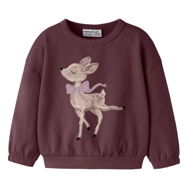 name it Biobaumwoll Sweatshirt Reh - Catawba Grape