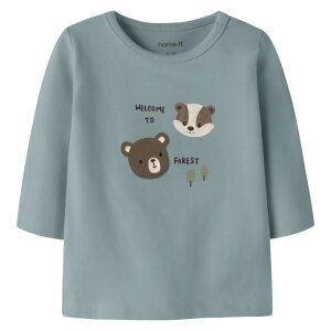name it Baby Biobaumwoll langarm Shirt - Bär Abyss