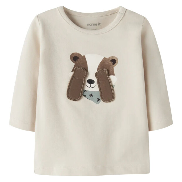 name it Baby Biobaumwoll langarm Shirt - Bär Birch