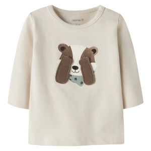 name it Baby Biobaumwoll langarm Shirt - Bär Birch