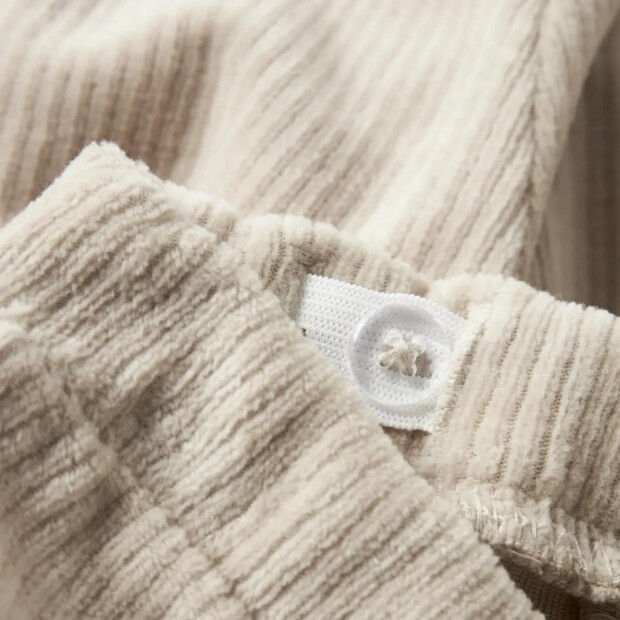 name it Baby Samt Cord Sweathose - Island Fossil beige