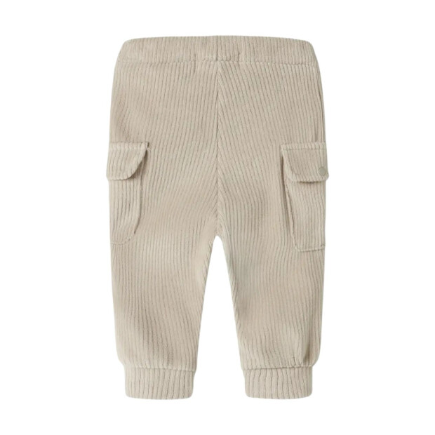 name it Baby Samt Cord Sweathose - Island Fossil beige