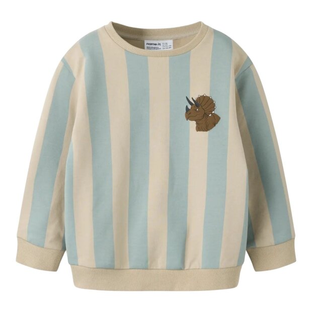 name it angerautes Sweatshirt Streifen - Dino Abyss
