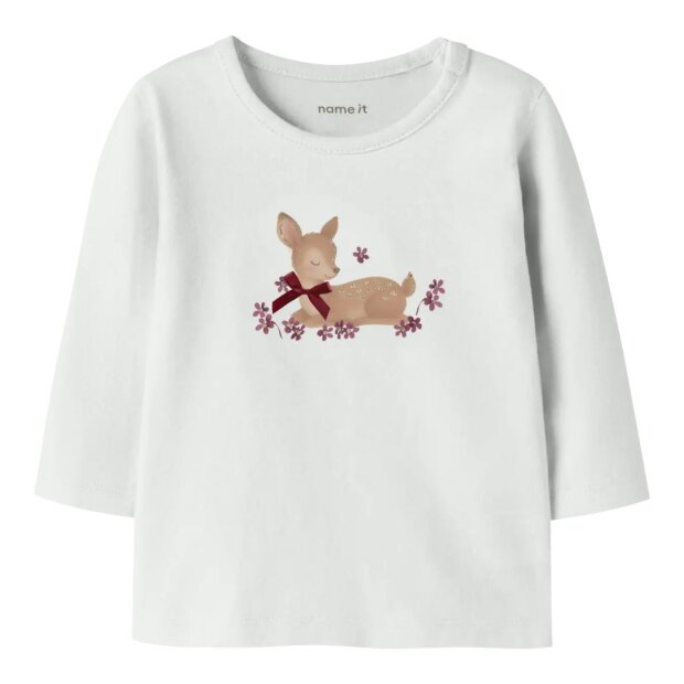 name it Baby langarm Shirt - Reh Cloud Dancer