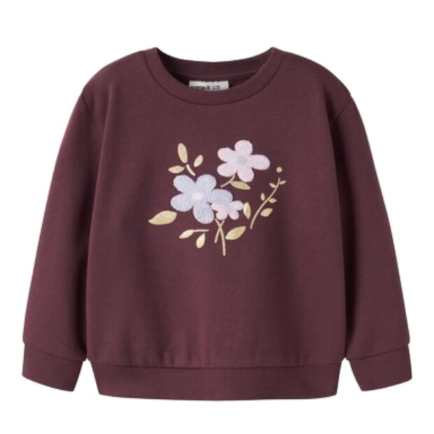 name it angerautes Sweatshirt Blumen - Catawba Grape