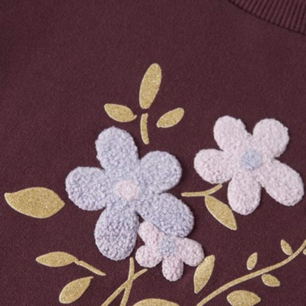 name it angerautes Sweatshirt Blumen - Catawba Grape