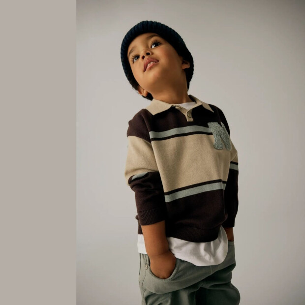 name it Biobaumwoll Polo Pullover - Chocolate Plum