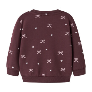 nameit Baby angerauter Pullover - Catawba Grape Bow Hearts