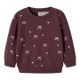 nameit Baby angerauter Pullover - Catawba Grape Bow Hearts